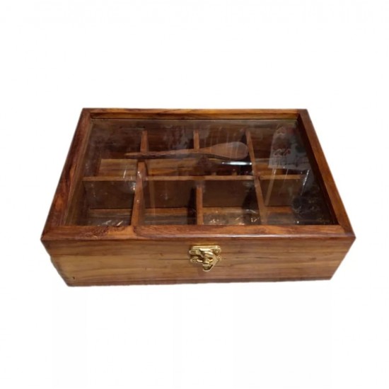 Wooden Masala / Spice Box (8 Portions)