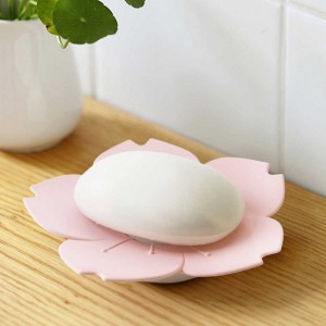 [High Quality] PinkWhite flower soap dish