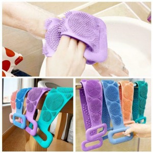 Silicone Brushes Bath Towels Rubbing Back Mud Peeling Body Magic Brush Flexible Scrubber Skin Cleaning Multicolor