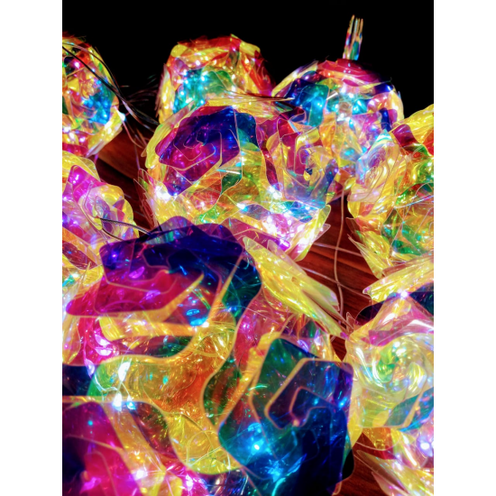 ( 16 Pcs ) Multi Crystal Flower Balls Fairy Light