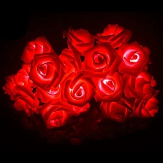 20 LED Red Flower Fairy Light