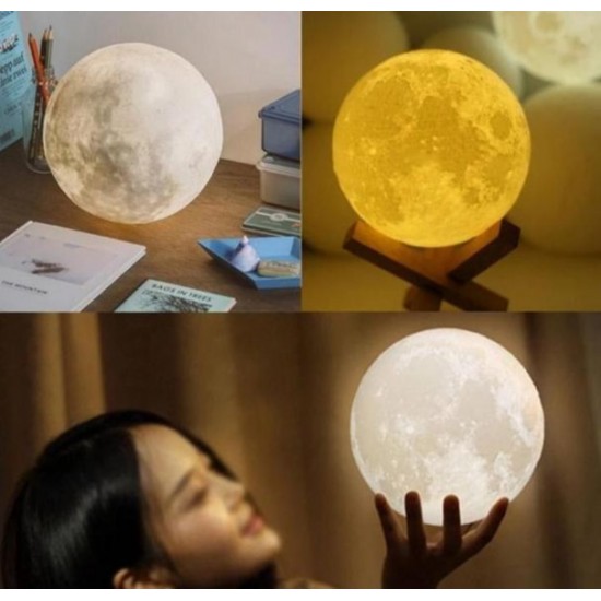 3D MOON LAMP SENSOR TOUCH With Stand 13cm