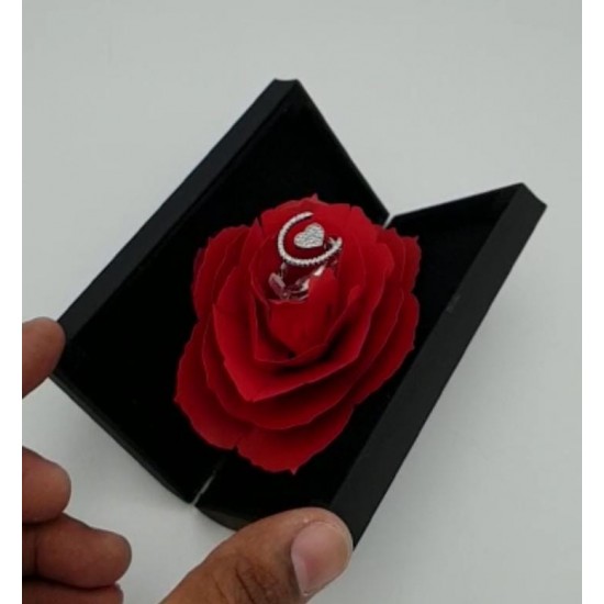 Beautifull Ring Box Black Box Flower with Ring