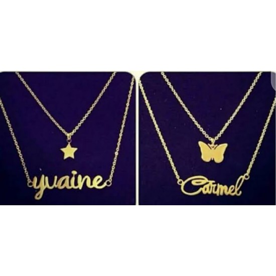Customize Double Chain Name Necklace