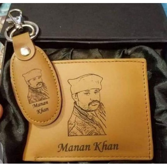 Customize Wallet Keychain Set With Box ( Picture & Name )