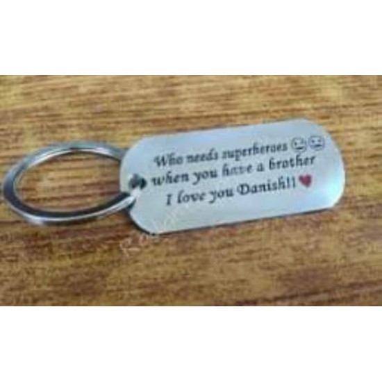 Customize Steel Keychain And Steel Card With Box ( Text/Word )