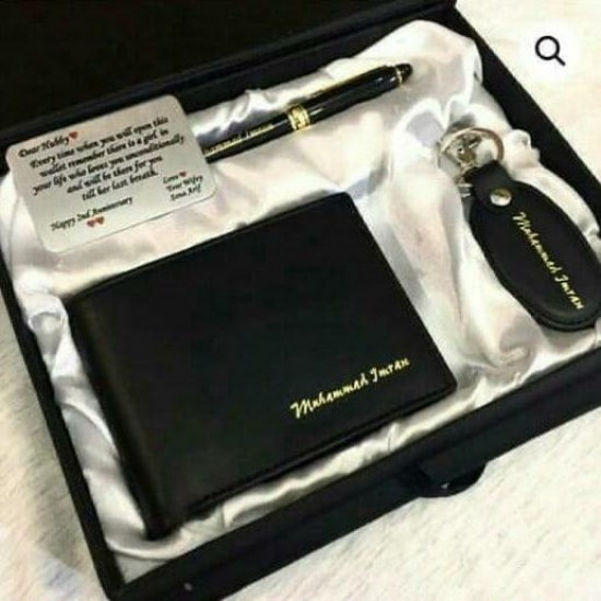 Customize Wallet , Keychain , Pen & Set Steel Card Set With Box