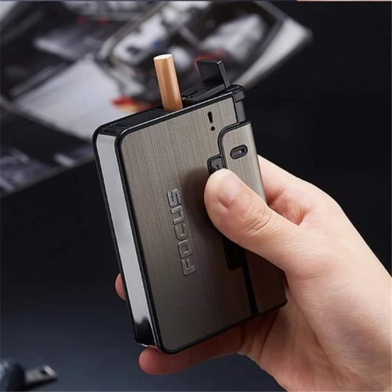 FOCUS Cigarette Case With Lighter ( Name )