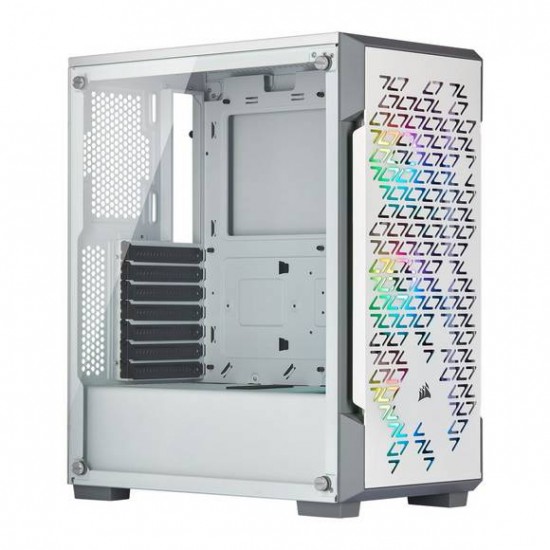 CORSAIR iCUE 220T RGB Airflow Tempered Glass Mid-Tower Smart Case  White