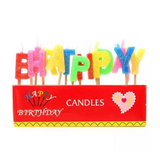 Birthday Alphabets Candles Glitter No 522