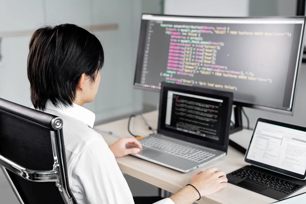 Developer working across connected software systems