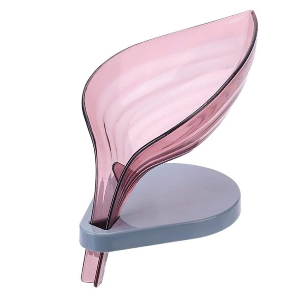 Self Draining Soap Holder Leaf Shape Soapdish Leafology Decorative Drainage Soap Holder for Shower Bathroom Kitchen