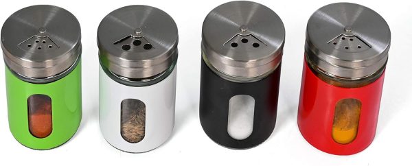 Salt and Pepper glass and metal in color