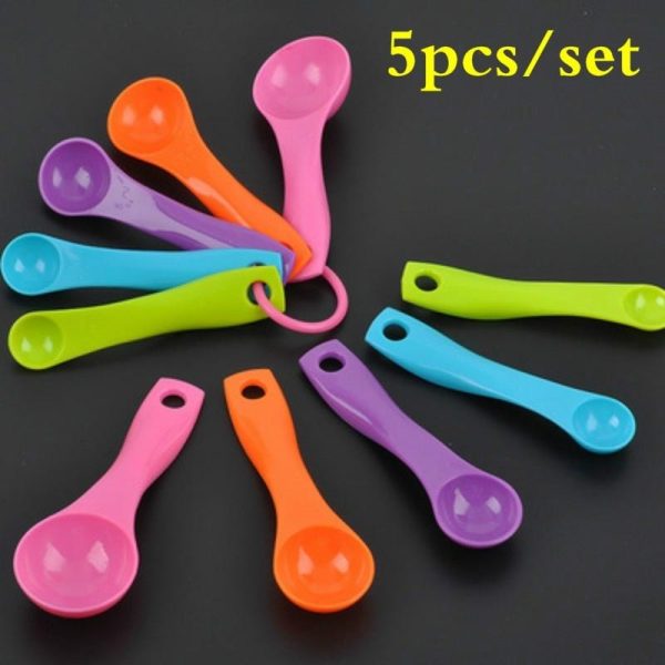 5 Pieces Set- Colourful Plastic Measuring Spoons