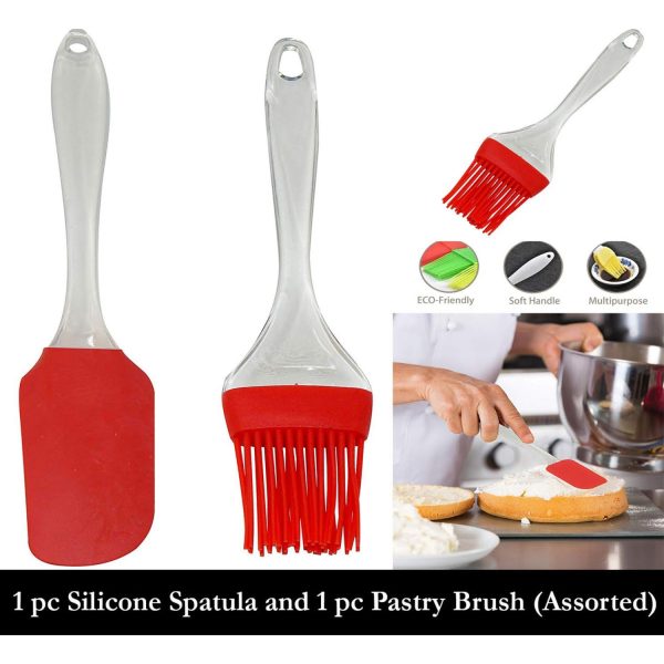 Silicon brush and Spatula set - Large size